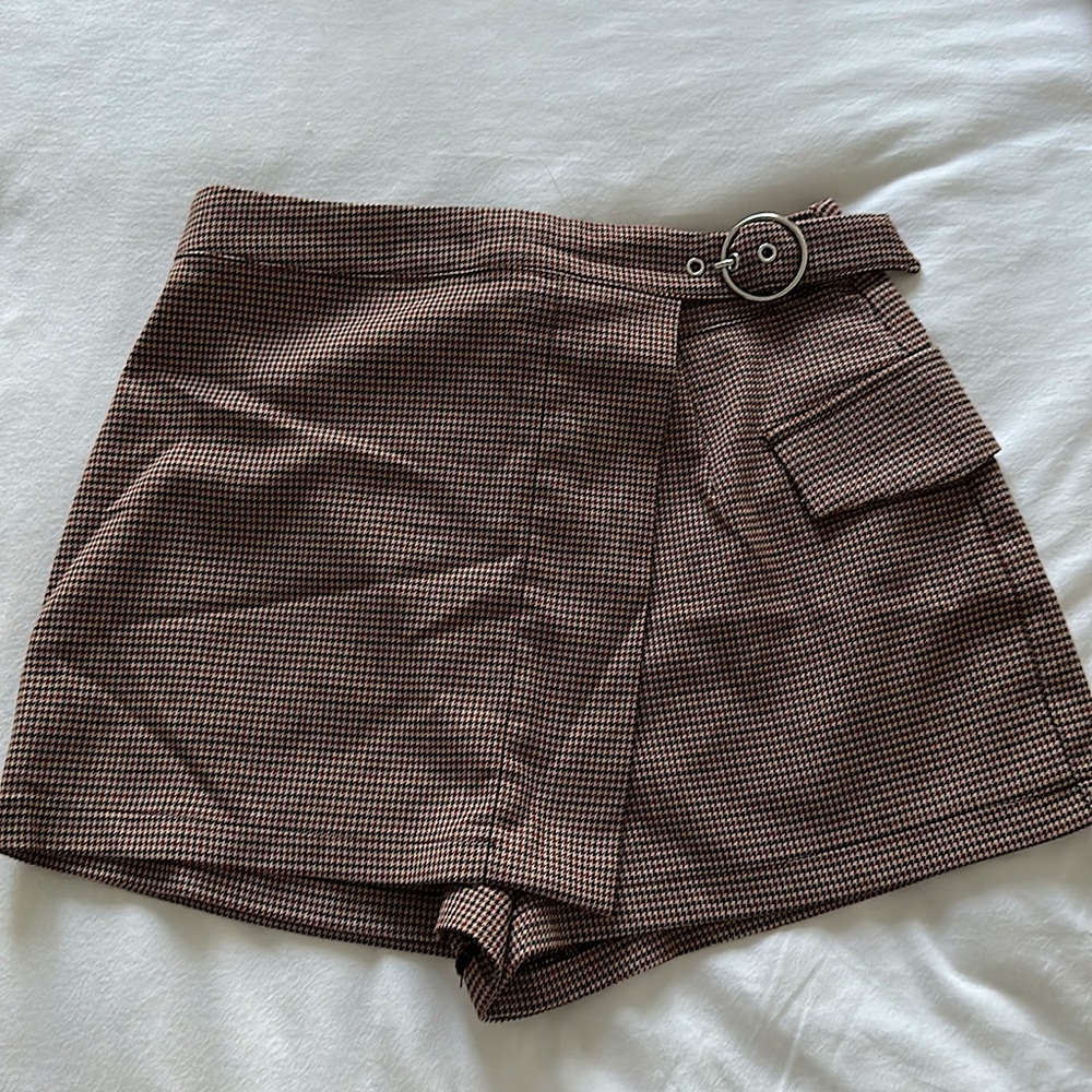 Forever21 Women’s Plaid High Waisted Wrap Skort (Size: XS)